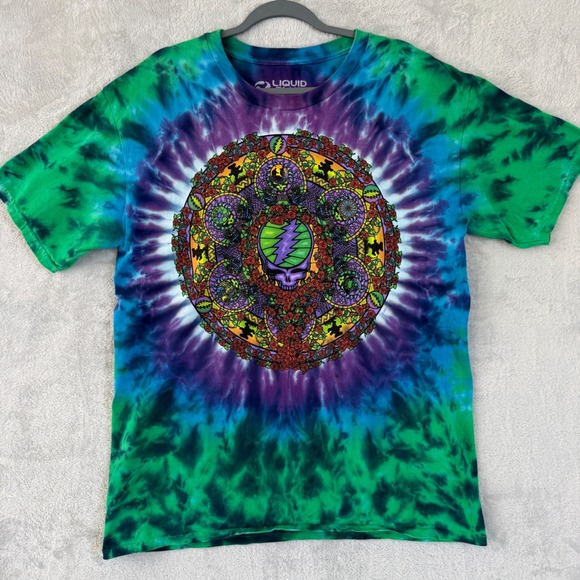 Liquid Blue Other - Y2K Liquid Blue Grateful Dead Tie Dye Bears TShirt Large Mandala Skull Roses VTG